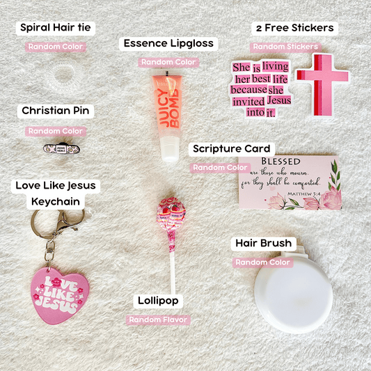 a set of christian faith based goodies from a christian gift box