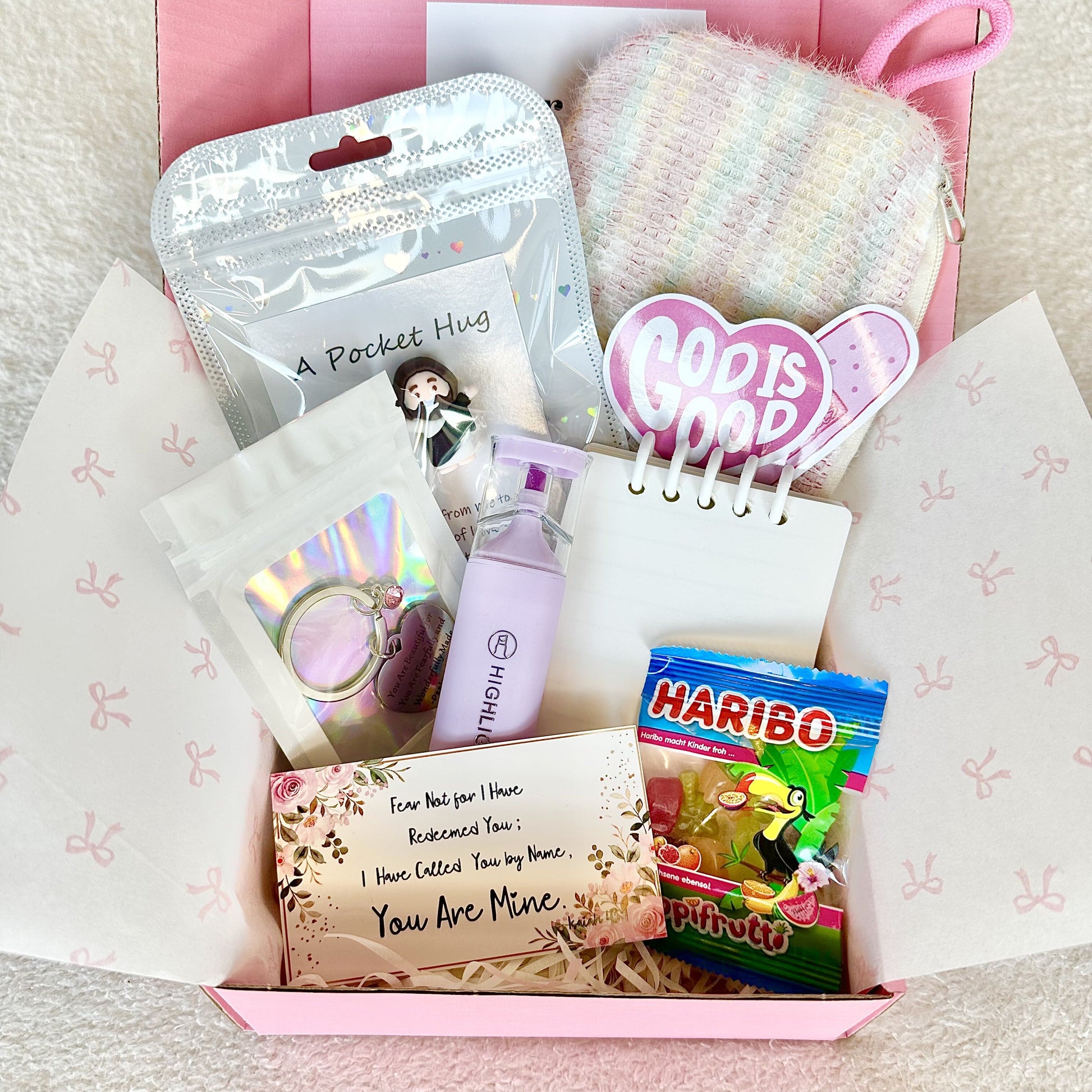 a pink christian gift box for girls