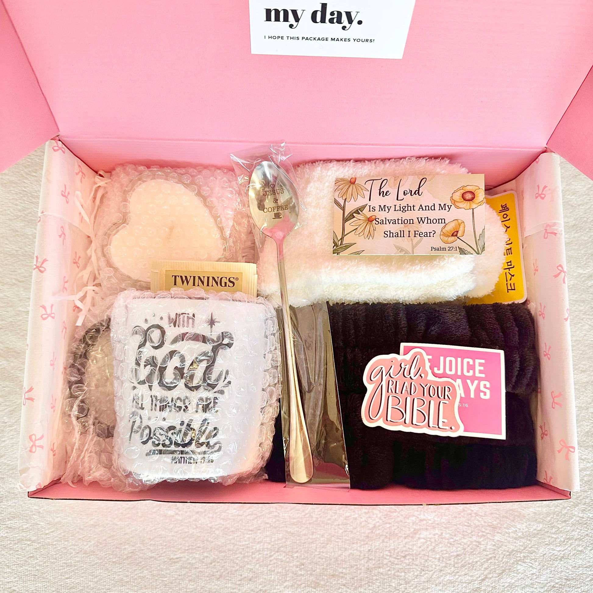 A christian Gift set including beauty products